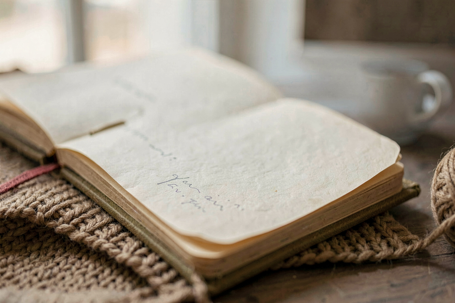 dated knitting notebook